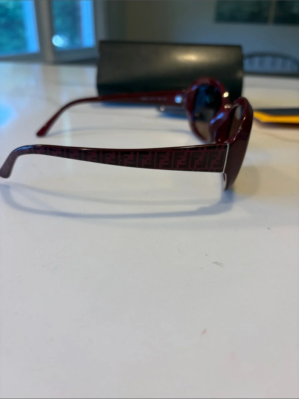 Fendi Women's Burgundy Oval Sunglasses